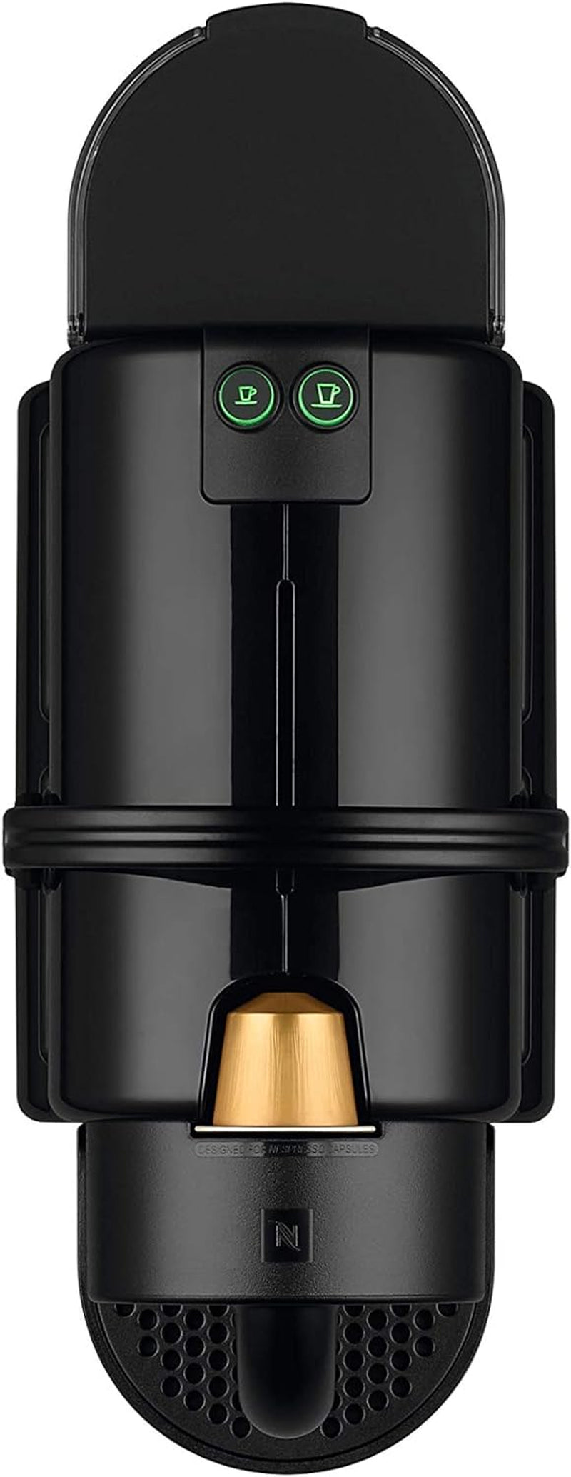 Macchina per caffè espresso a capsule Nespresso De'Longhi EN 80.B Inissia, pompa ad alta pressione e funzione di risparmio energetico, spegnimento automatico dopo 9 minuti, volume della tazza per espresso e lungo, serbatoio dell'acqua da 0,7 l, nero