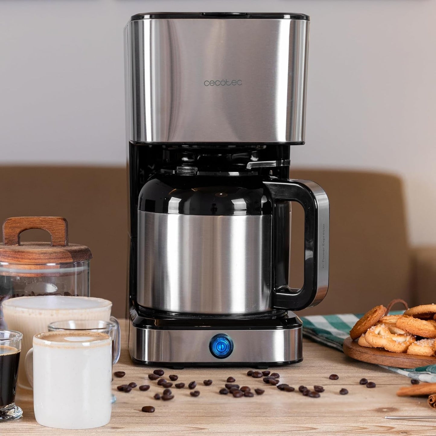 Caffettiera a goccia Cecotec Coffee 66 Drop & Thermo, 950 W, 1,2 L, 10 tazze, tecnologia ExtremeAroma, funzione antigoccia, indicatore del livello dell'acqua, filtro principale riutilizzabile, protezione dal surriscaldamento