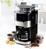 Macchina per caffè espresso DOMO DO721K "Grind and Brew" - Funzione Bean-to-Cup - Display LCD - Per caffè macinato o in grani interi - 1,5 L