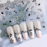 JMEOWIO 6 Blatt 3D Nagelsticker Blumen Nail Art Sticker Selbstklebend Nagelaufkleber 5D Stereoscopico Frühling Sommer Blumen Dekoration Nageldesign Zubehör