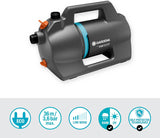 Set Pompa da Giardino Gardena 4100 Silent: Pompa per irrigazione Molto Silenziosa e Innovativa con Attacco di Aspirazione da 3,5 m e Tubo Classico da 20 m, Portata 4100 L/h, Motore da 550 W, Impermeabile, Economica (9051-20)