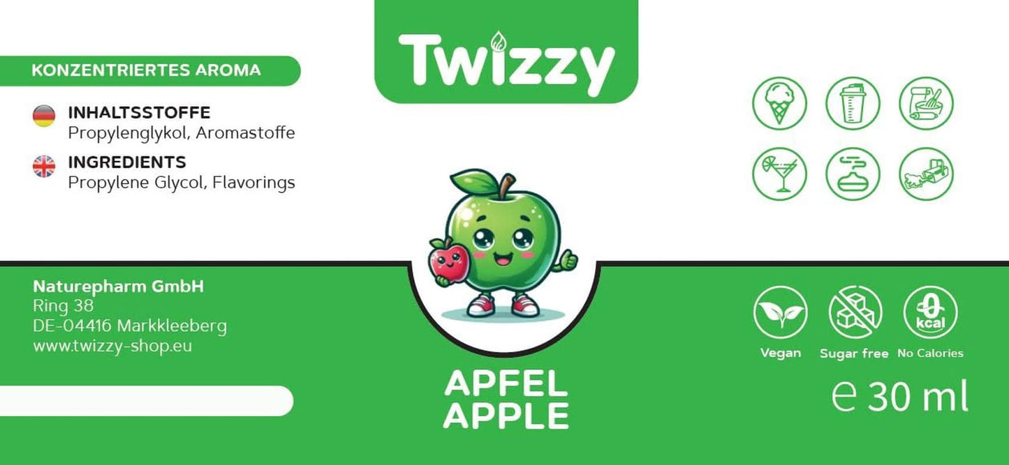 Twizzy, Aroma Concentrato alla Mela, 30 ml Aromi Naty Shop