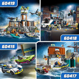 Inseguimento in auto LEGO City con auto della polizia e muscle car, trenino con 2 auto da corsa, regalo della polizia per bambini, ragazzi e ragazze dai 6 anni, set con poliziotto e minifigure Ganovin 60415 Set da costruzione Besuche den LEGO-Store