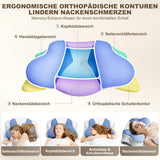 Cuscino ergonomico per chi dorme sul fianco - Cuscino per il collo Cuscino di supporto per dolori al collo e alle spalle Cuscino ortopedico per il collo in memory foam per pancia, schiena e chi dorme sul fianco con supporto per il collo Cuscini ortopedici cervicali Naty Shop