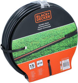 BLACK+DECKER Tubo da Giardino 15 metri - Ø19MM - PVC resistente - Irrigazione del giardino, lavaggio dell'auto, riempimento della piscina - Compatibile con qualsiasi rubinetto standard - Nero/Arancione