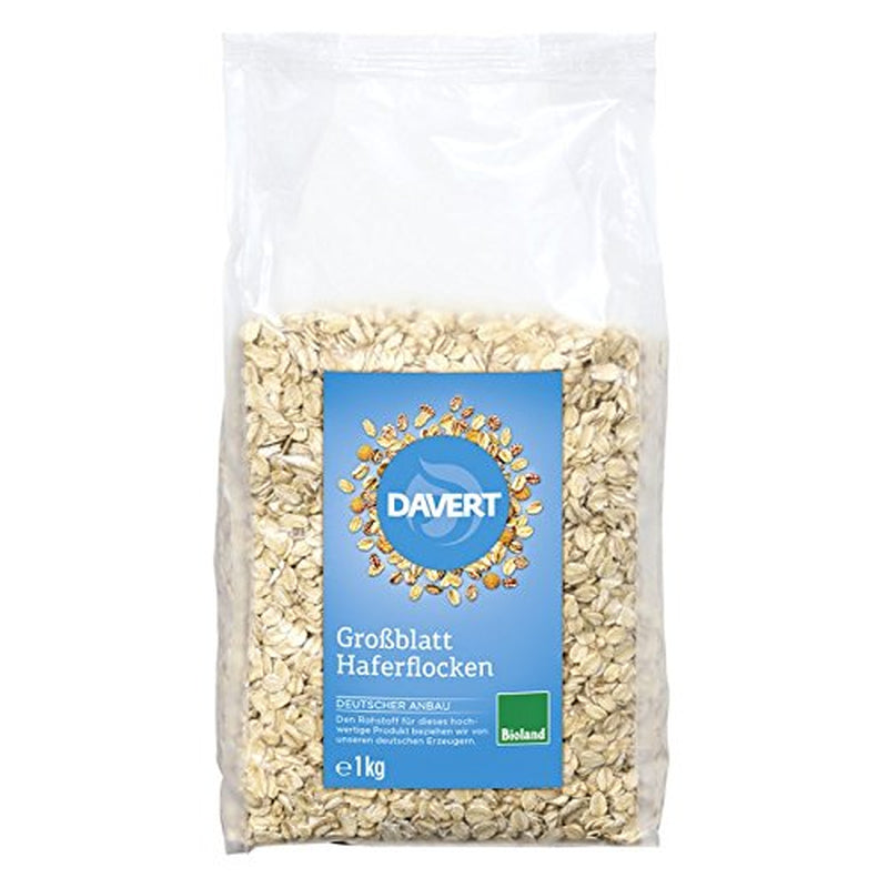 Farina d'avena Davert con foglie grandi, 1000 g