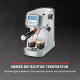 CASO EspressoGourmet Crema - Macchina per caffè espresso portafiltro con montalatte, espresso, cappuccino, portafiltro in acciaio inossidabile, pompa ULKA 20 bar, macchina da caffè, caffè macinato, capsule ESE
