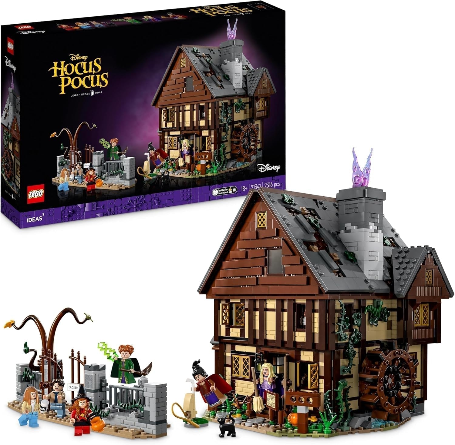 LEGO Ideas Hocus Pocus: il set della casa delle streghe delle sorelle Sanderson, kit da collezione per adulti con casa, 6 minifigure e accessori, set da costruzione per donne e uomini 21341 Besuche den LEGO-Store Multicolor