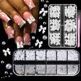 GZMAYUEN 920 pezzi perle per unghie con retro piatto oro argento per unghie, perle per unghie beige bianco Halbrunde, piccole perle con retro piatto Halbrunde per decorazioni per nail art fai da te