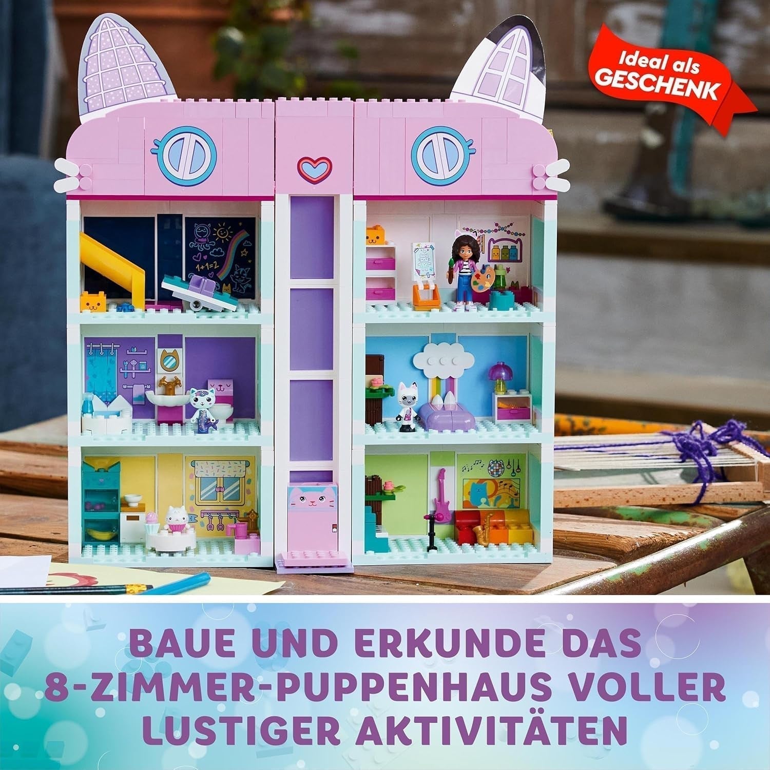 Lego 10788 Set di giocattoli per la casa delle bambole di Gabby, 8 stanze e 4 piani La casa delle bambole di Gabby con personaggi Pandi, Suricato e Kuchi e accessori, regalo per bambine, ragazzi e bambini di 4 anni, set da costruzione Besuche den LEGO-Store