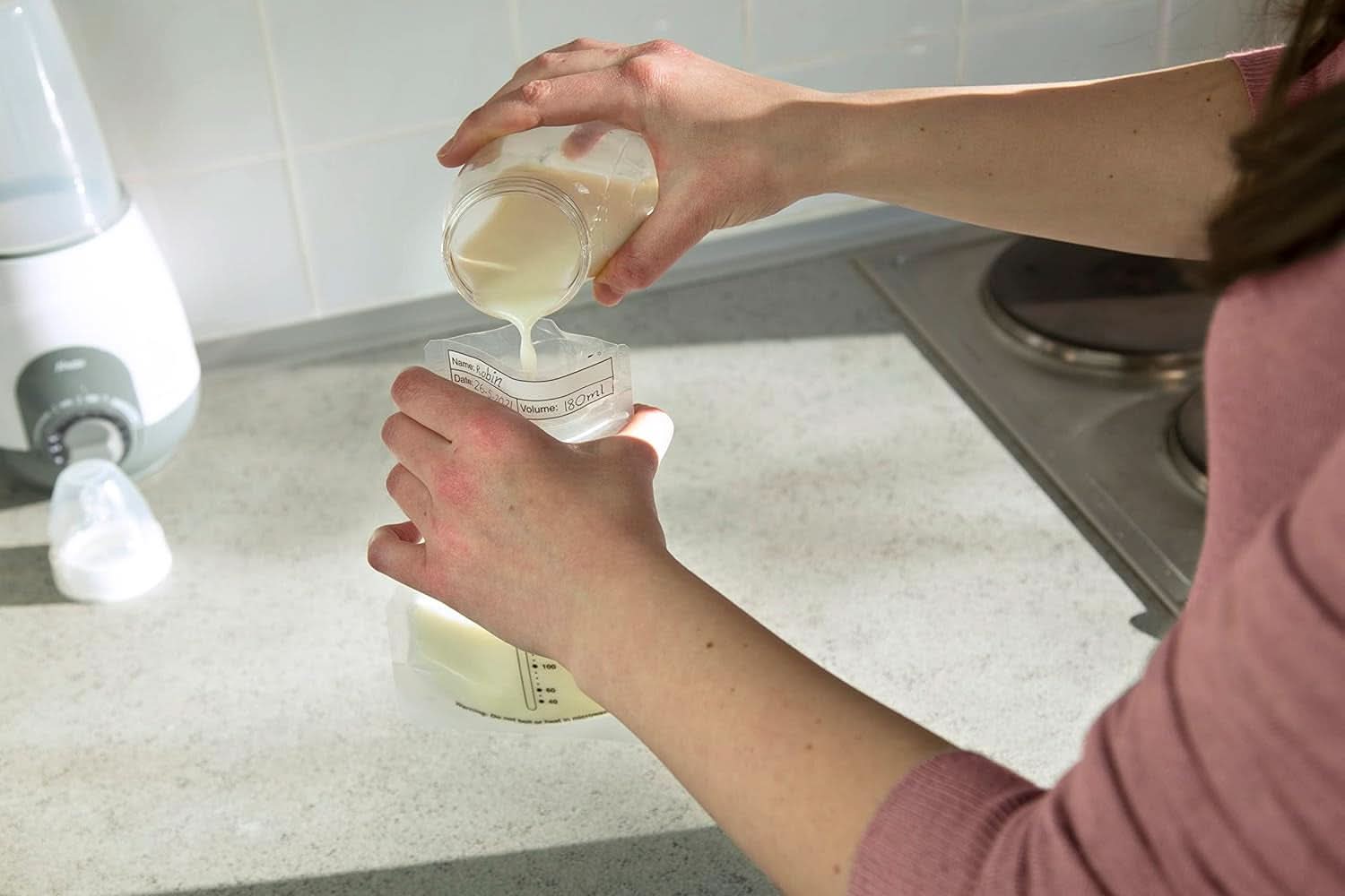 BF100 Borsa conservazione latte materno - Borsa per latte materno - capacità 220 Ml - 100 pezzi - Trasparente Accessori Alimentazione e Allattamento Bebe Naty Shop