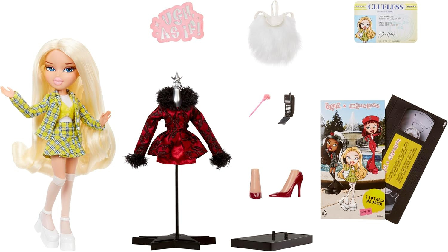 Bratz Clueless Cher Doll - Bambola del film da collezione con abiti e accessori reali