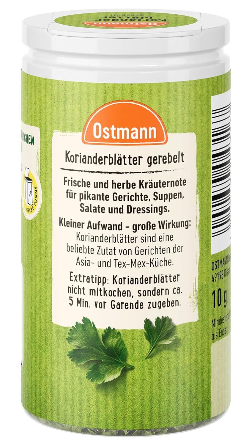 Ostmann - Foglie di coriandolo, 10 grammi Condimente Naty Shop