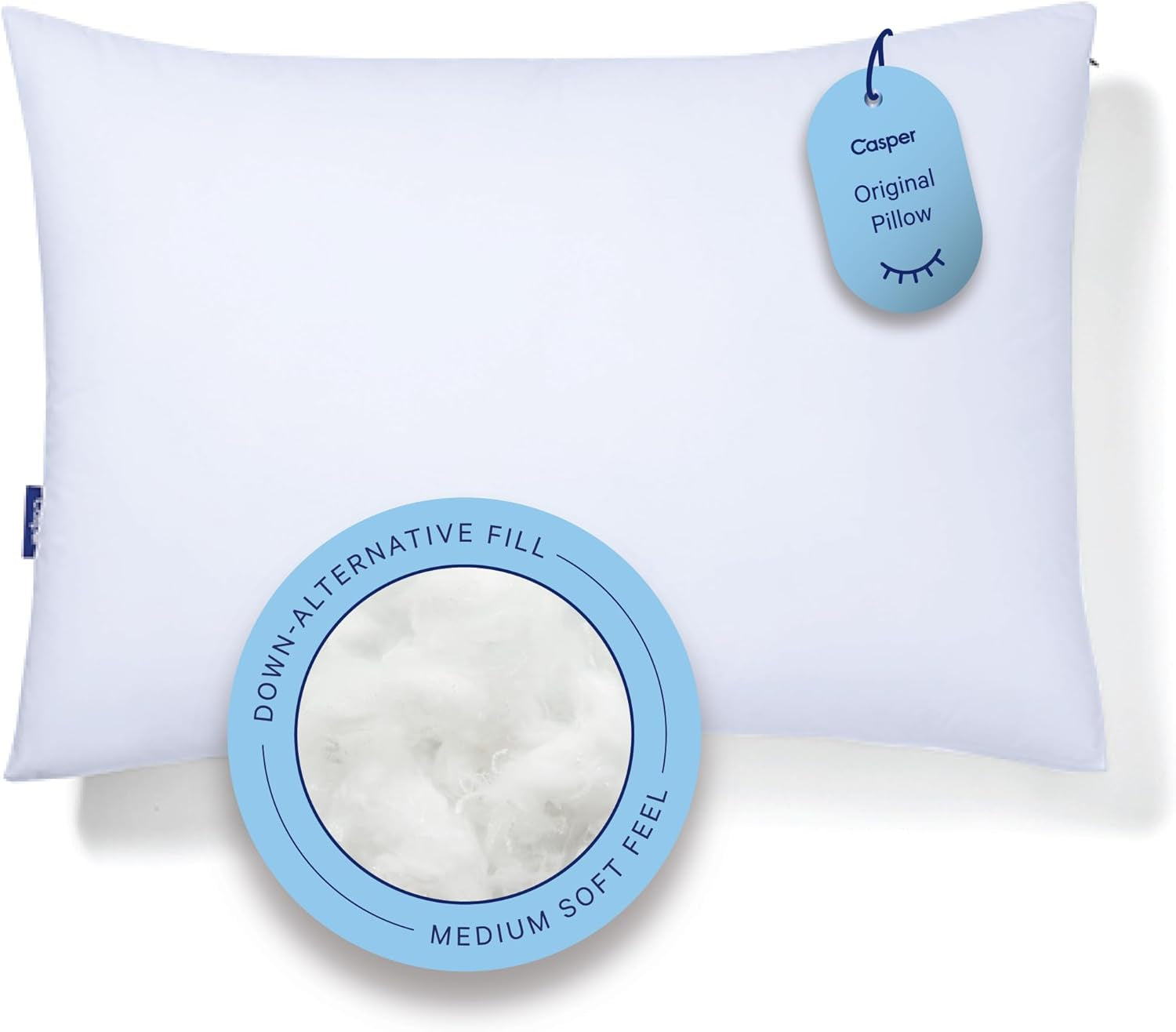 Casper Sleep Cuscino per dormire originale King Size Bianco Naty Shop Cuscini King Size Standard (confezione da 1) Confezione singola