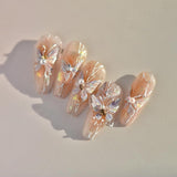 Glänzend Aurora Shell Schmetterling Nagelsticker Selbstklebend, Erleichterung Schmetterlinge Nail Sticker Rosa Laser Schmetterling Nagelaufkleber Für Frauen Nageldesign Zubehör Nagel Zubehör Nail Art