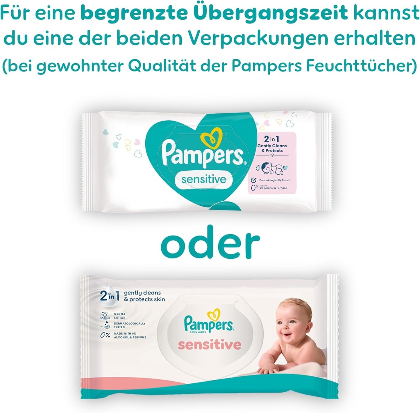 Salviette per neonati Pampers Sensitive, confezione da 15 da 80 salviette, 1200 salviette per neonati, pulizia delicata 2 in 1 e protezione della pelle