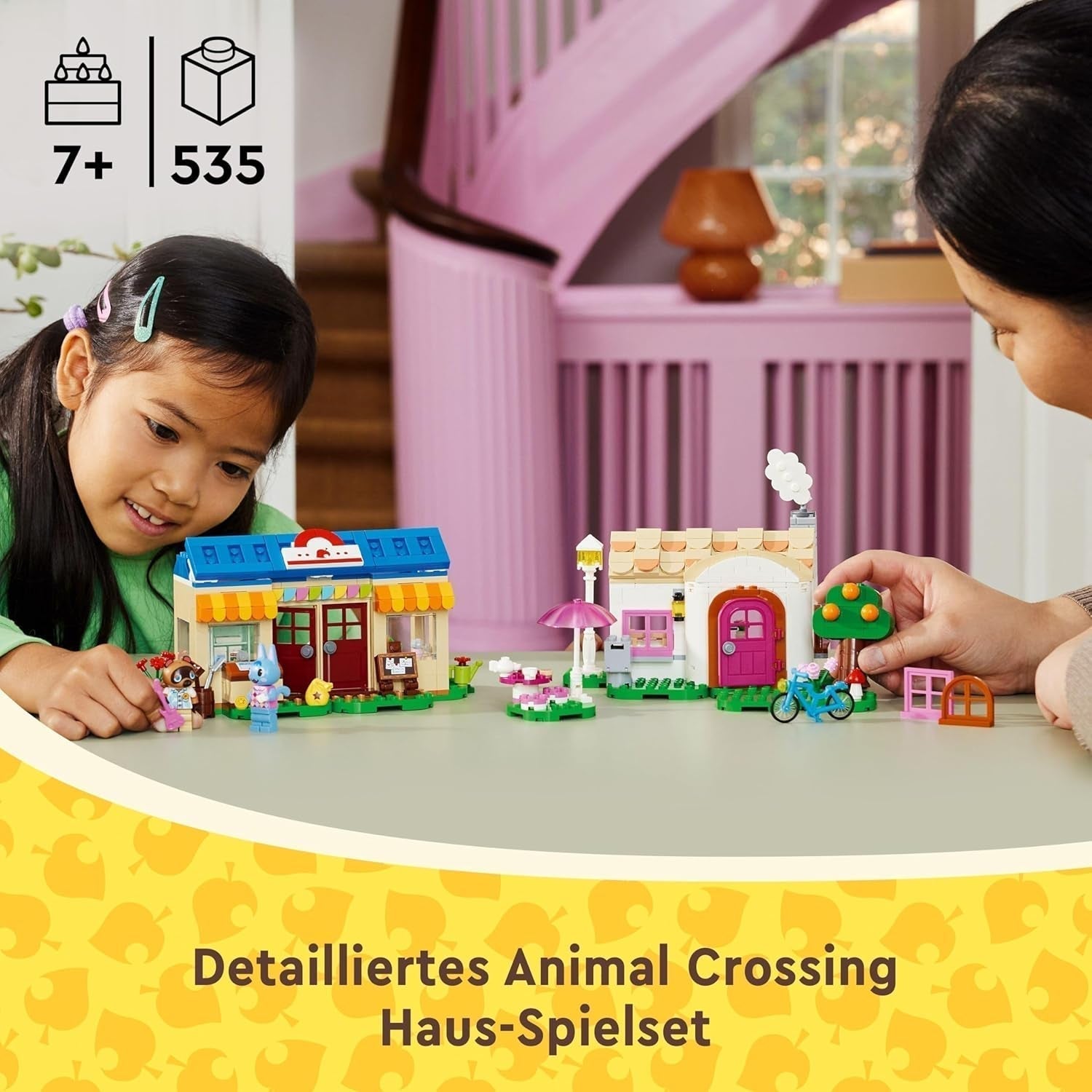 Set LEGO Animal Crossing Nook's Shop e Sophie's House, giocattolo creativo per bambini con 2 mini personaggi della serie di videogiochi, regalo per ragazze e ragazzi a partire da 7 anni 77050 Set da costruzione Besuche den LEGO-Store