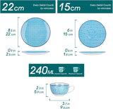 Vancasso Macaron Servizio da Caffè in Porcellana, Servizio da Caffè Colorato da 12 Pezzi per 4-12 Persone, Set Tazze, Include Tazzine da Caffè, Piattini e Piattini da Dessert