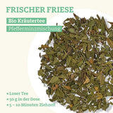 Bevi più tè FRISCHER FRIESE - Tisana biologica | Miscela di menta | Tè alla menta biologico | Tè sfuso in scatola da tè | Regalo I 50 G