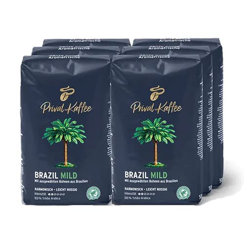 Tchibo - Coffee Private Brazil, caffè in grani chiari - 6 x 500g