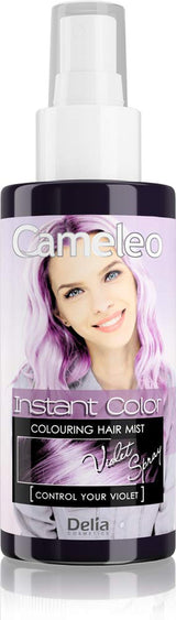Cameleo - Spray & Go - tinta spray per capelli - viola - per capelli biondi, biondo platino e grigi - basta spruzzare e via - semipermanente - risultato immediato - tinta spray per capelli carnevale - 150 ml Naty Shop Hair Dye Purple Spray 150 Ml (1 confezione)