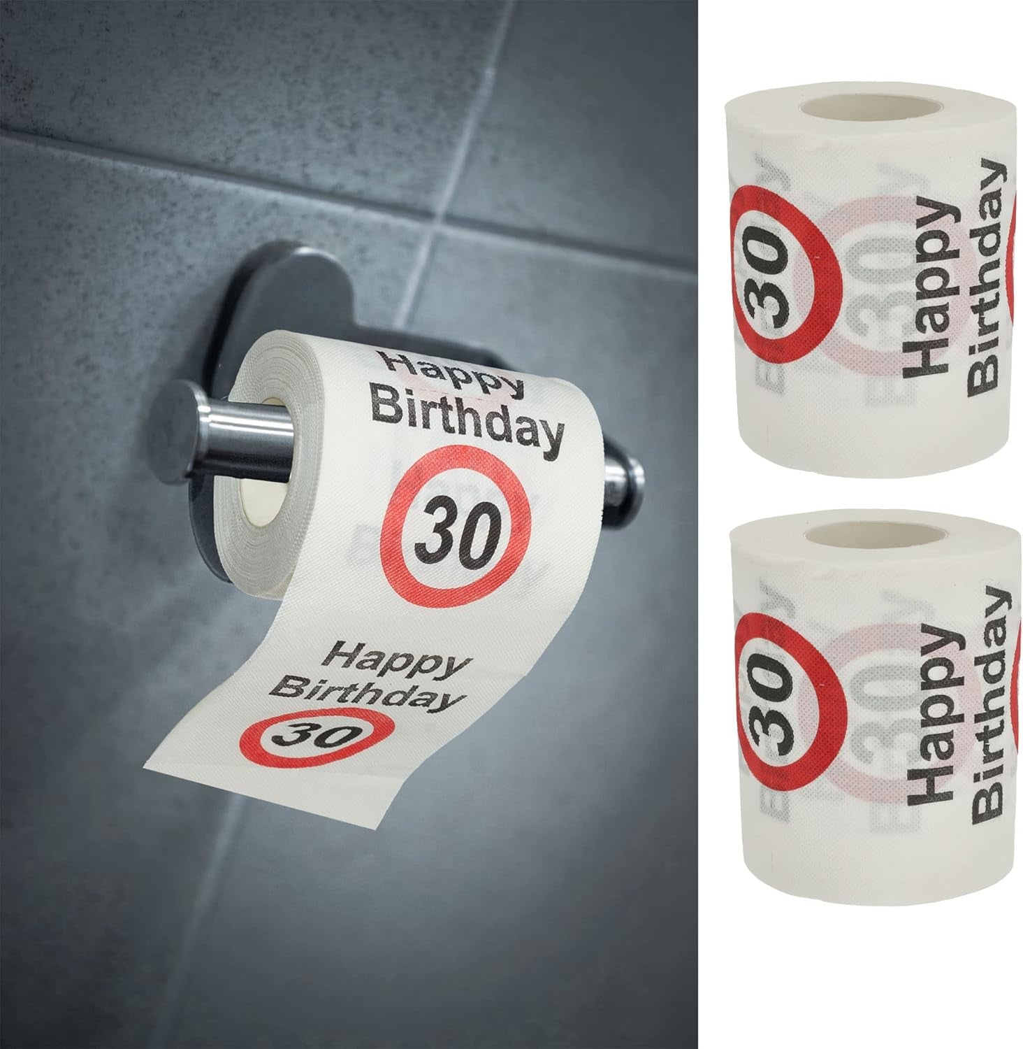 Set 4 carte igieniche "Buon 40° compleanno" │40° compleanno 24 metri 2 tessuti 180Gr/Qm │ Carta igienica motivo carta igienica (4 X carta igienica 40)