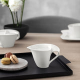 Villeroy & Boch NewWave caraffa per il latte, cartone per il latte con manico curvo, porcellana Premium, lavabile in lavastoviglie e nel microonde, bianco, 200 ml