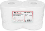 Carta Igienica Quicky Jumbo 2 Veli, Ø 25 cm, Bianco Brillante, Goffrata Puntini Fini, 6 Rotoli - assorbente e antistrappo per la massima igiene, ideale per enti pubblici e industria