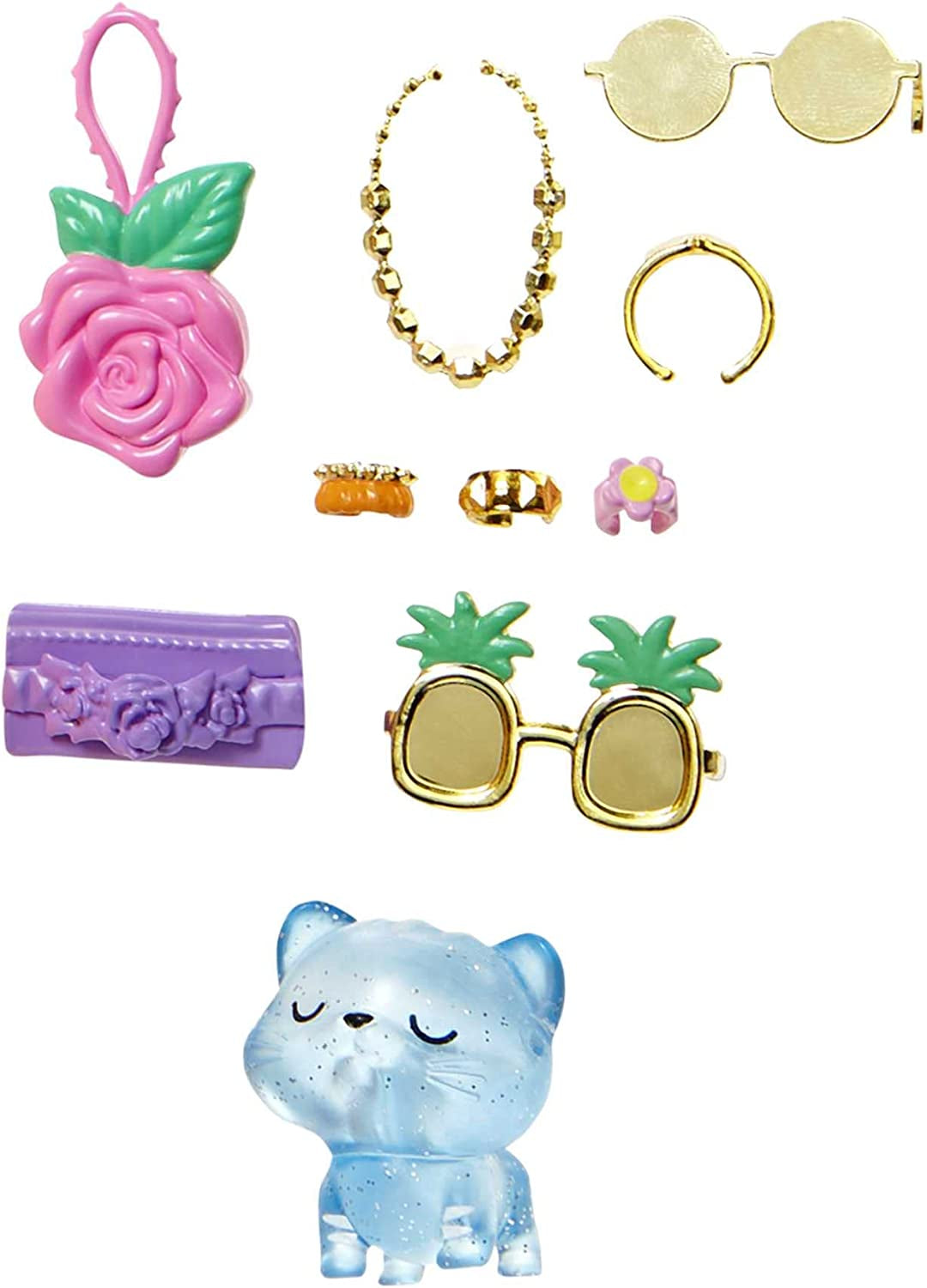 Barbie Extra Fancy, Capelli Lunghi Curvy Biondo Fragola, Completo A Due Pezzi, Gatto Blu, Borsa Rosa, Occhiali Da Sole Ananas Con Bambola, Adatto Come Regalo, Bambole Hhn14 Naty Shop