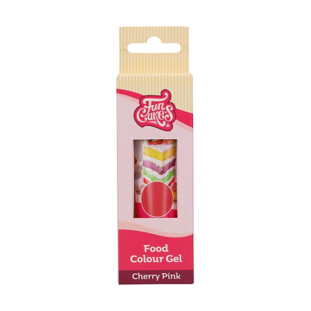 Funcakes Colorante alimentare in gel rosa ciliegia: colorante alimentare altamente concentrato per impasti, panna, fondente, marzapane, pasticcini, dosaggio facile, gocce singole per creare colori vivaci, Halal, 30 g