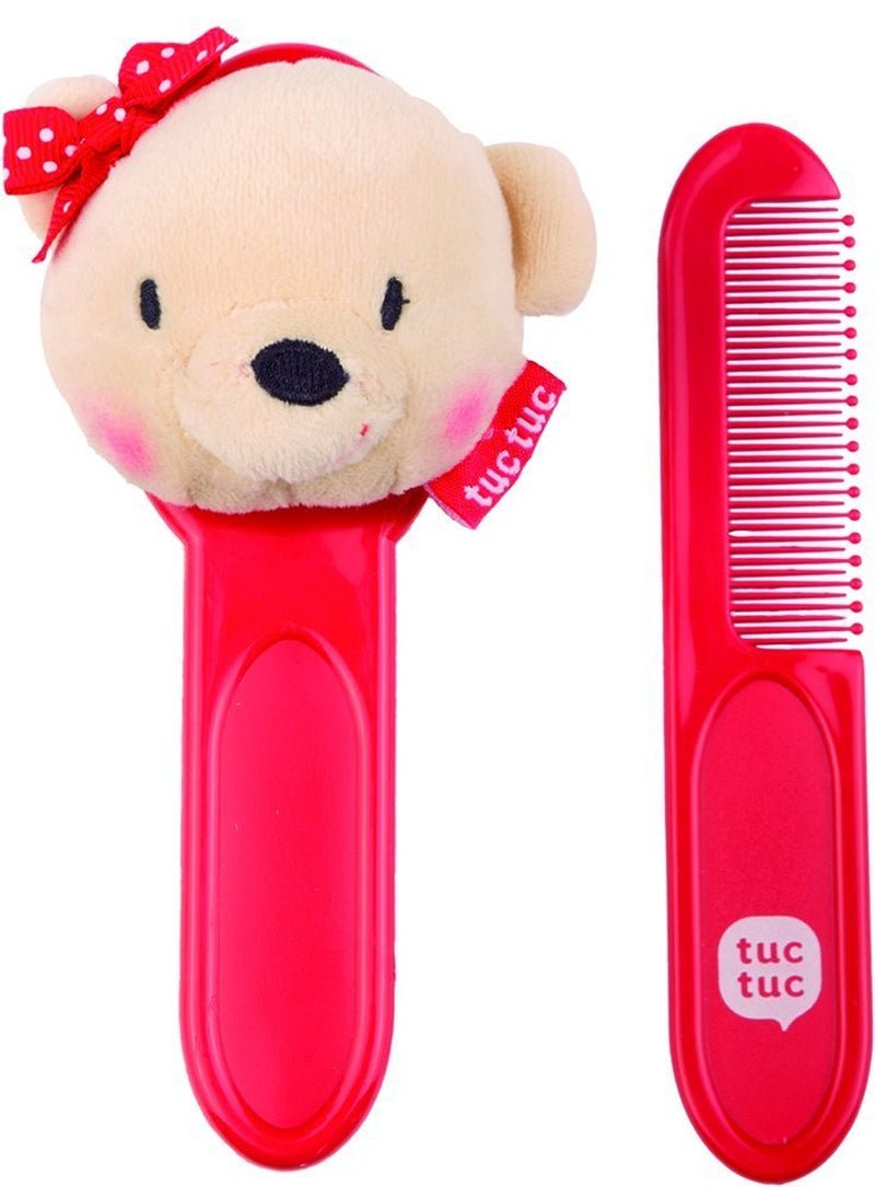 6525 Spazzola+pettine bambina Life In The Air, rosso Bambini - Bagno e Cura della Pelle Naty Shop Titolo predefinito