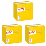 , Tovaglioli Carta Usa E Getta, Ideali per Aperitivi e Cocktail, Confezione da 100 Tovaglioli, Formato 24X24, 4 Veli, 2 Veli, Giallo, Carta 100% Pura Cellulosa, Certificata Fsc (Confezione da 3)