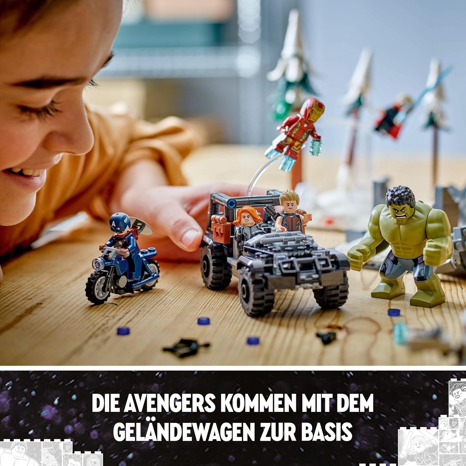 LEGO Marvel Avengers Assemble: Age of Ultron, set costruisci e gioca con 8 minifigure di supereroi come Thor, Hulk e Iron Man, giocattolo costruibile per ragazzi e ragazze, set avventura 76291 Set da costruzione Besuche den LEGO-Store