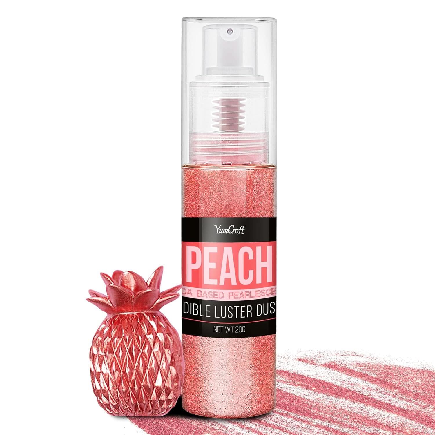Spray commestibile glitterato, 20 grammi Naty Shop Rosso pesca