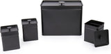 Salter BW12614EU7 Set contenitori Kuro - 4 contenitori da cucina Scatole organizer quadrate per pane/tè/caffè/zucchero, facili da pulire, per conservare gli alimenti freschi Scatole nere per alimenti Naty Shop