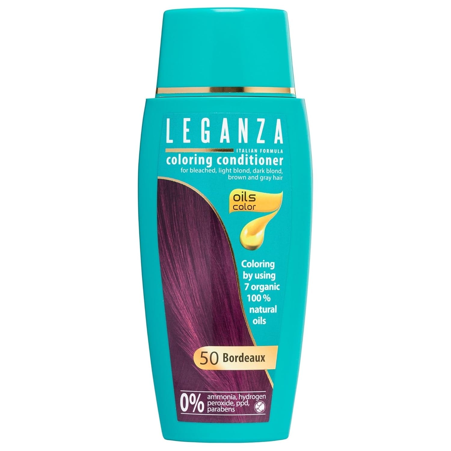 Leganza Balsamo Naturale Tintura Per Capelli Colore 71 Café Latte | Tintura per capelli senza ammoniaca | Arricchito con 7 oli naturali | Tintura per capelli Naty Shop 50 Bordeaux da 150 ml