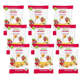 Patatine di frutta biologica al 100% fragole Patatine di fragole liofilizzate Confezione da 12 (12 x 12 g) e cuori croccanti Snack biologico per bambini e neonati alla banana e fragola (9 x 30 g) 270 g