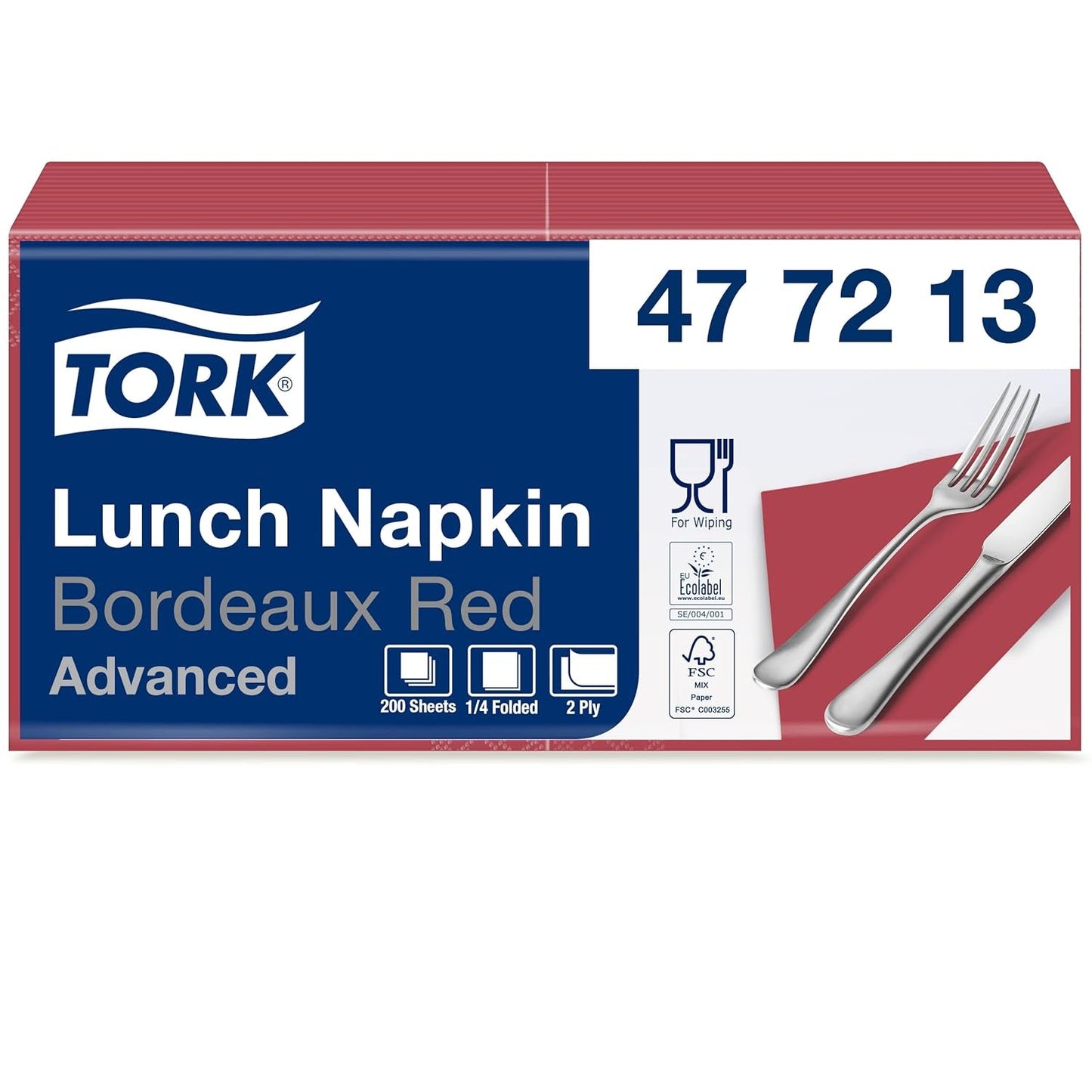 Tork 477840 Tovaglioli pranzo color lime / Tovaglioli a 2 veli per piccoli pasti o snack / Qualità avanzata / Tovaglioli di carta 10 X 200 (2000) / 32,6 X 33 cm (L X P) / Piega 1/4