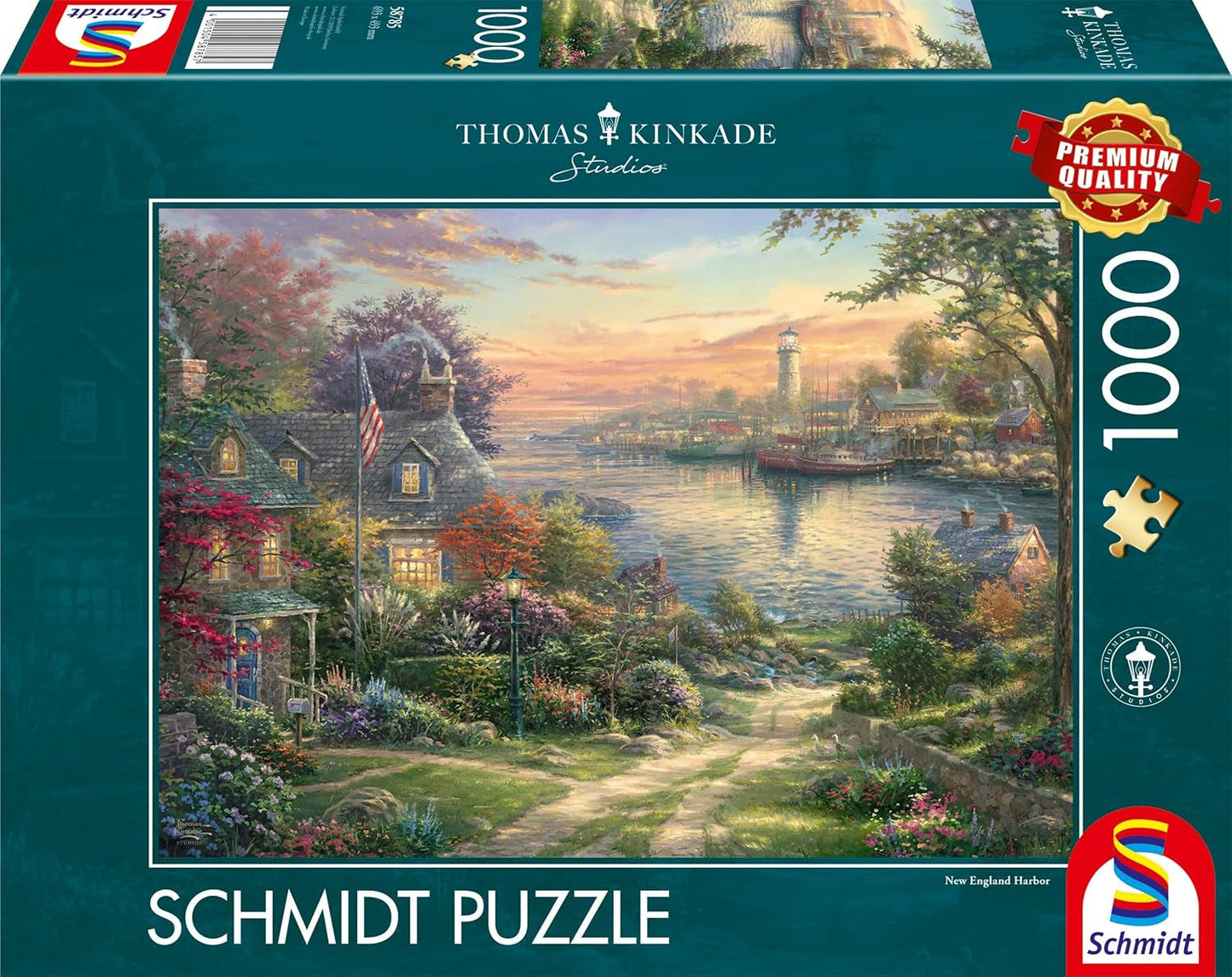 Schmidt Spiele 58785 Thomas Kinkade, Porto del New England, puzzle da 1000 pezzi, colorato Puzzle Naty Shop Titolo predefinito