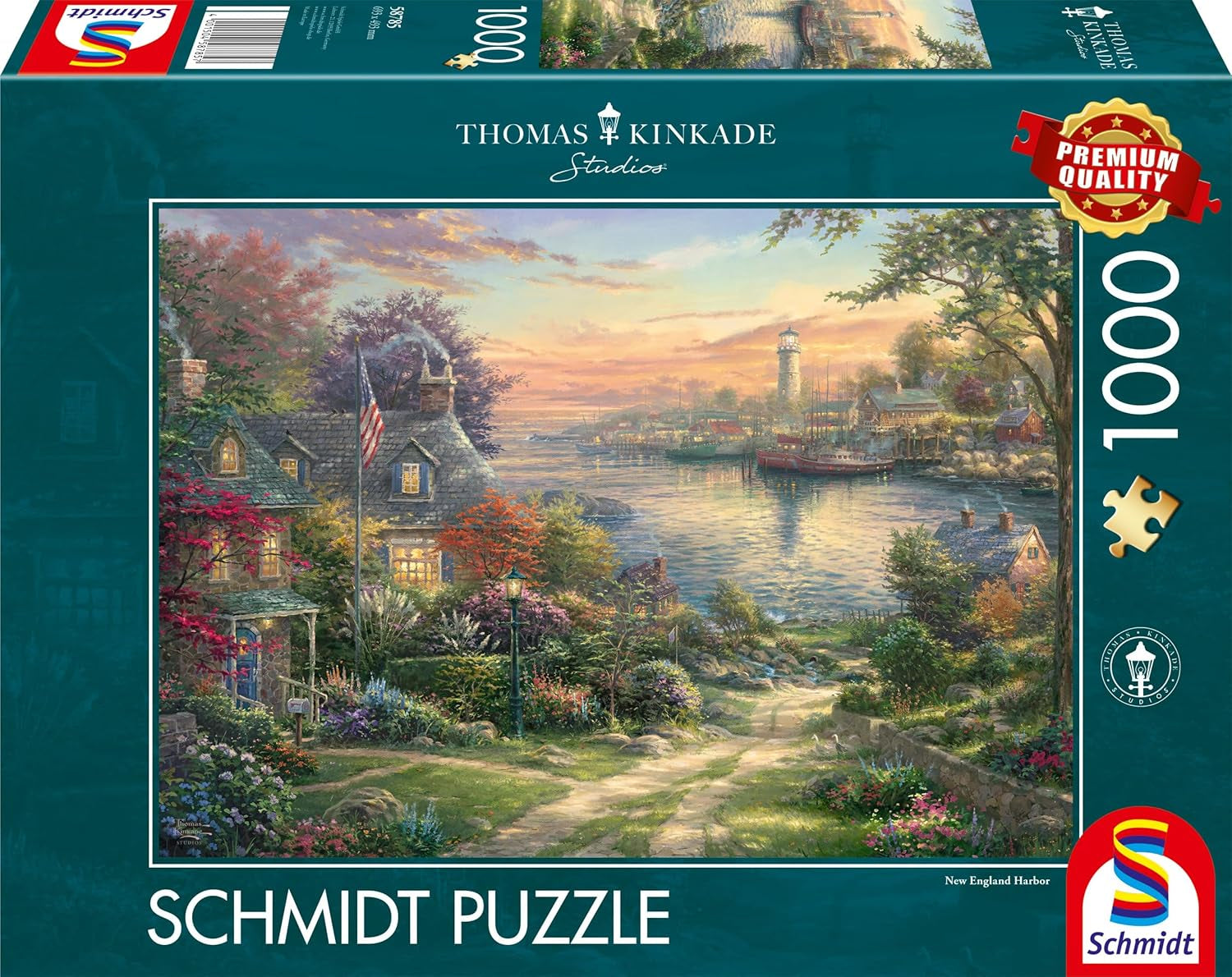 Schmidt Spiele 58785 Thomas Kinkade, Porto del New England, puzzle da 1000 pezzi, colorato Puzzle Naty Shop Titolo predefinito
