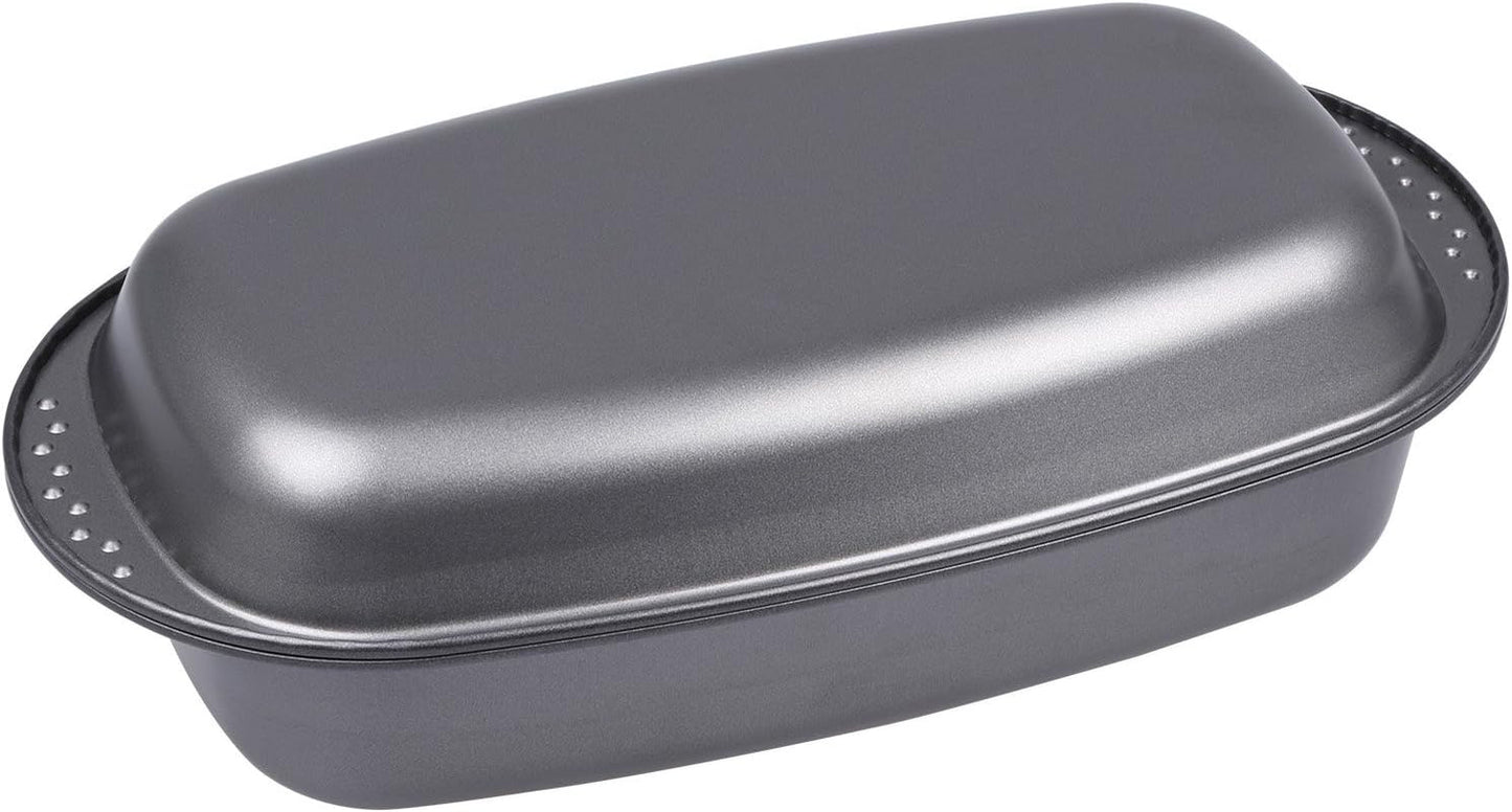 Chg 9942-04 Bratenform Mit Deckel, Antihaftbeschichte, Antracite-Metallico, 37 X 20 X 7 Cm Stampi e teglie da forno Naty Shop