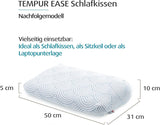 TEMPUR EASE Cuscino per Dormire in Memory Foam, Cuscino di Supporto per il Collo ergonomico per Qualsiasi Posizione del Sonno, Supporto Rigido, 50 X 31 X 10/5 cm, Cuscini Standard Bianco Naty Shop