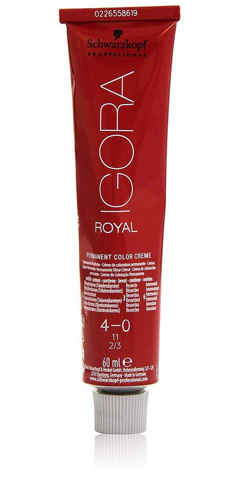 Schwarzkopf IGORA Royal Premium Hair Color 4-0 castano medio, 1 confezione (1 x 60 g) Tinture per capelli Naty Shop