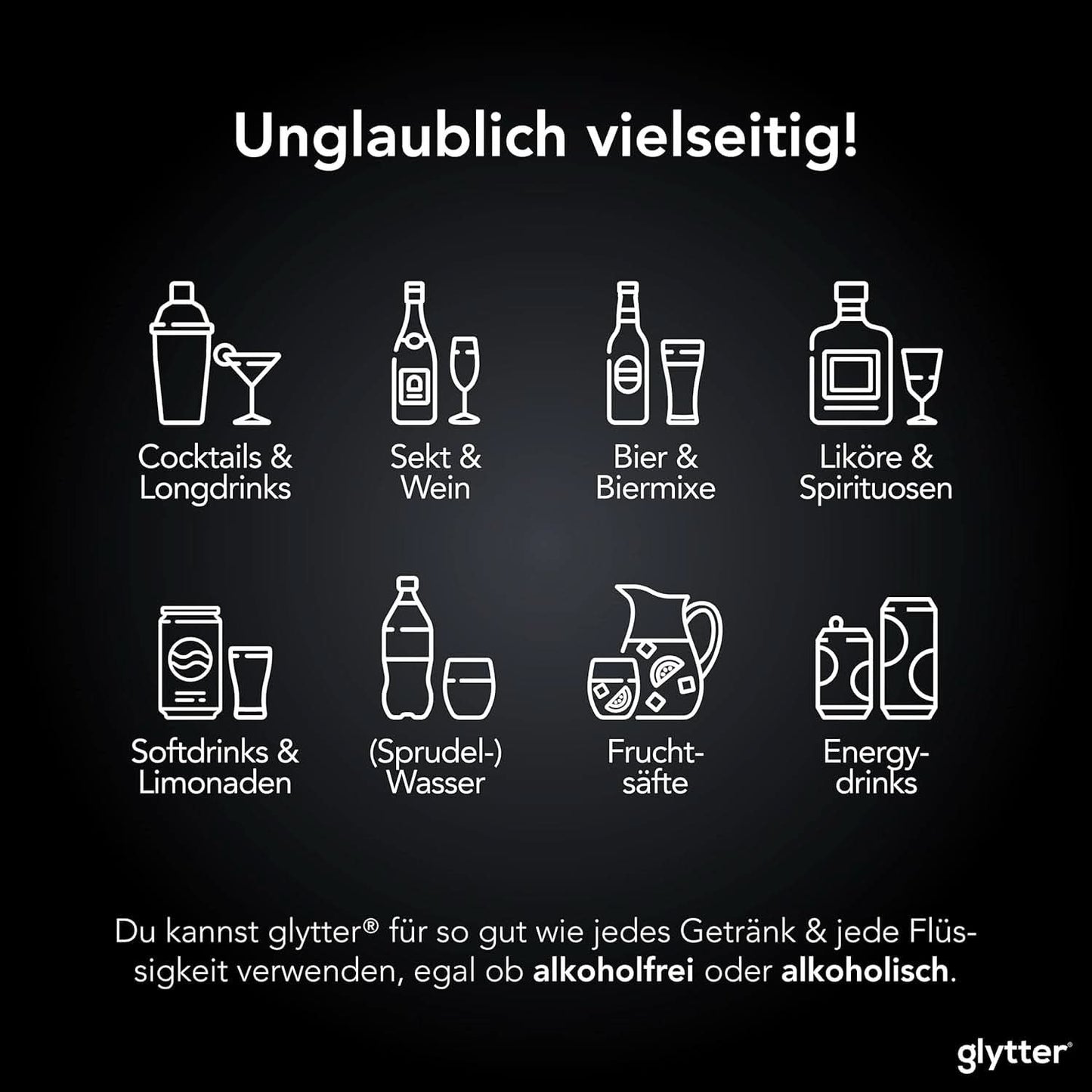 Glytter, Glitter Edibile per bevande e liquidi, 10 grammi Glitter Naty Shop