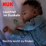 Ciucci NUK Perfect Match Air Night per neonati | 0-6 mesi | Ciucci fosforescenti che favoriscono la circolazione dell'aria e prevengono la sbavatura | 95% di accettazione da parte dei bambini** | Leone | Confezione da 2