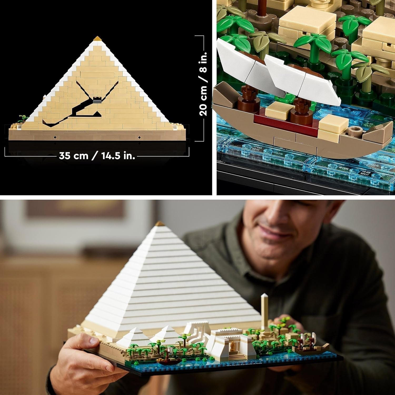 LEGO 21058 Architecture La Piramide di Cheope Kit di costruzione per l'artigianato come hobby creativo, Idea regalo per adulti, uomini, donne, madre, padre, attività creativa, collezione di monumenti famosi Set di costruzione Besuche den LEGO-Store