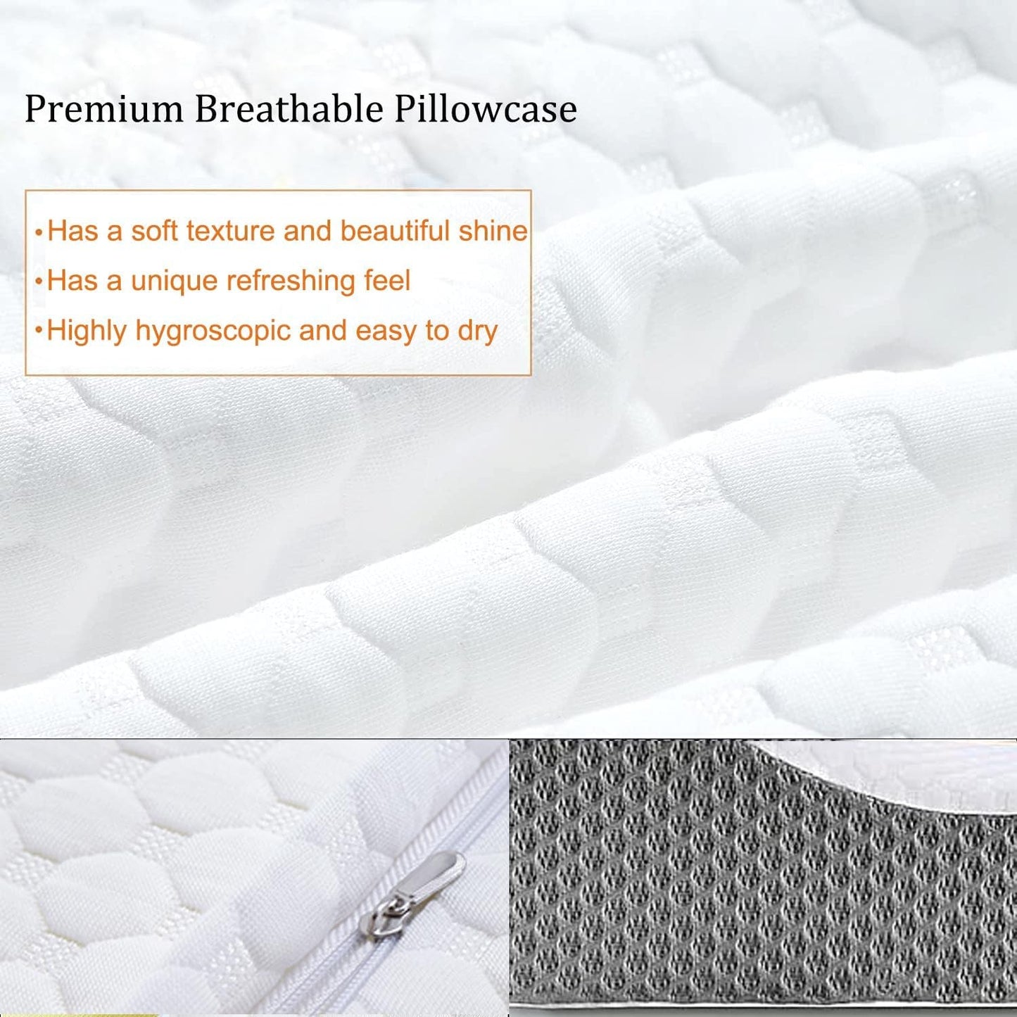 Ecosafeter Cuscino Memory Foam Supporto Collo Cuscino Collo ergonomico per Diverse Posizioni del Sonno con Fodera Sfoderabile Cuscini Ortopedici Cervicali Naty Shop
