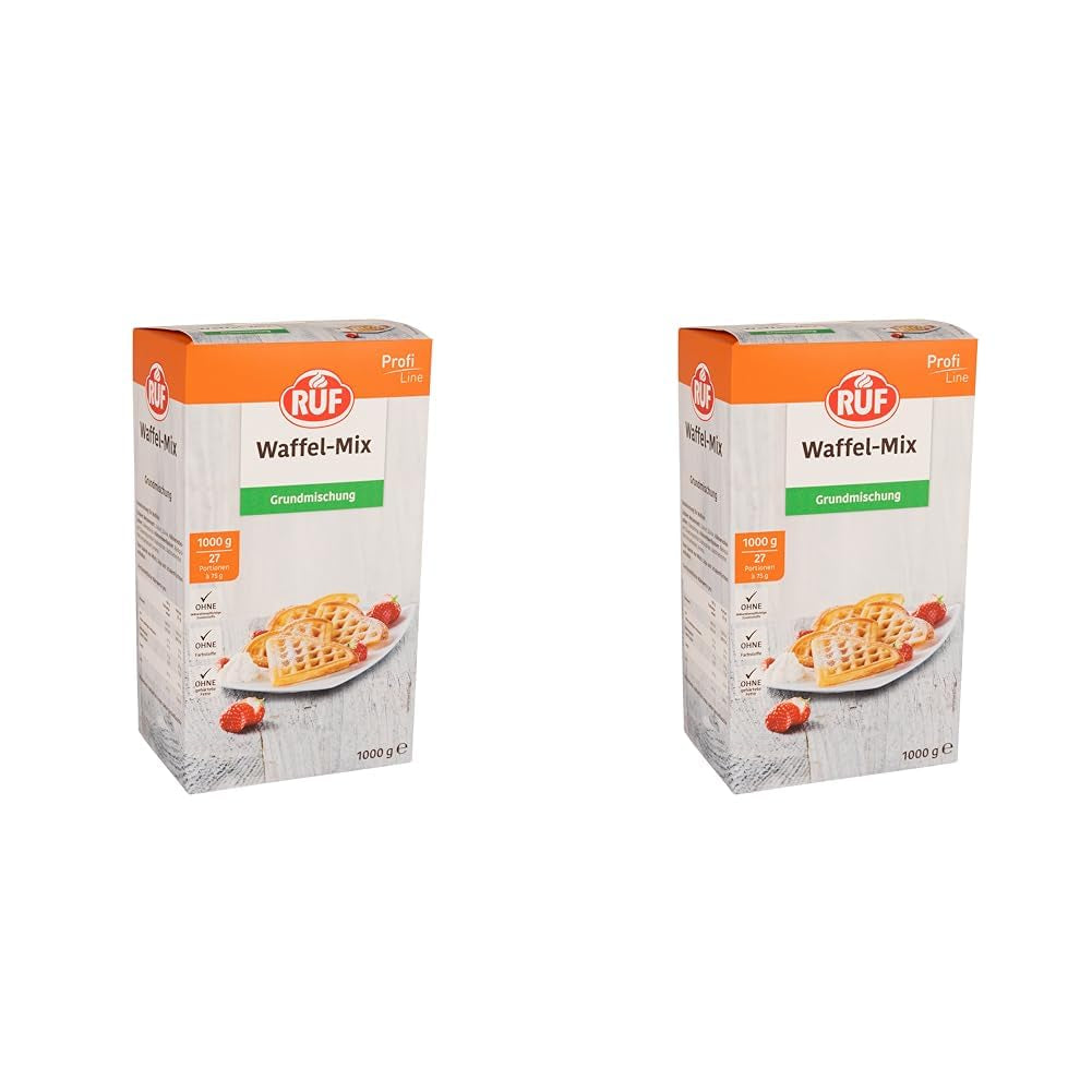 RUF Rührkuchen Backmischung, Nur Wasser & Öl Zugeben, Rezeptur Für Blechkuchen, Kastenkuchen, Muffins, Gugelhupf Und Tortenböden, 1X1000G Miscela per cuocere al forno e cucinare Naty Shop Wafelteig 1 Kg (2Er Pack)