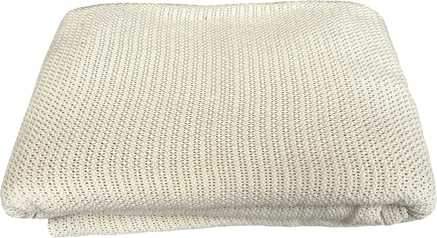 Biancheria da letto per famiglie Coperta cellulare rosa per letto matrimoniale, cotone, copriletto grande reversibile, leggera, termica, morbida, tradizionale coperta cellulare, piumini e trapunte 230 x 230 cm Naty Shop Colore panna 230X230 cm