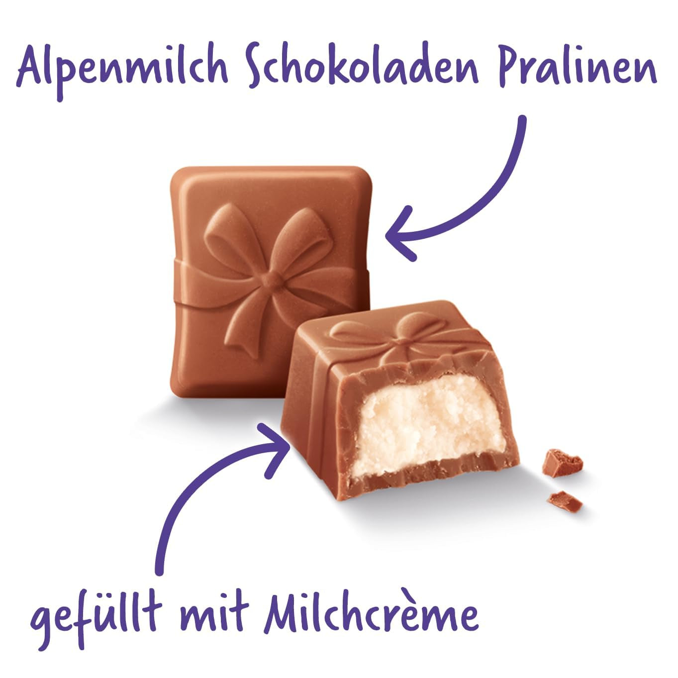 Praline Milka Congratulazioni – Cioccolato al latte alpino con pregiato ripieno di crema al latte – 10 x 110g
